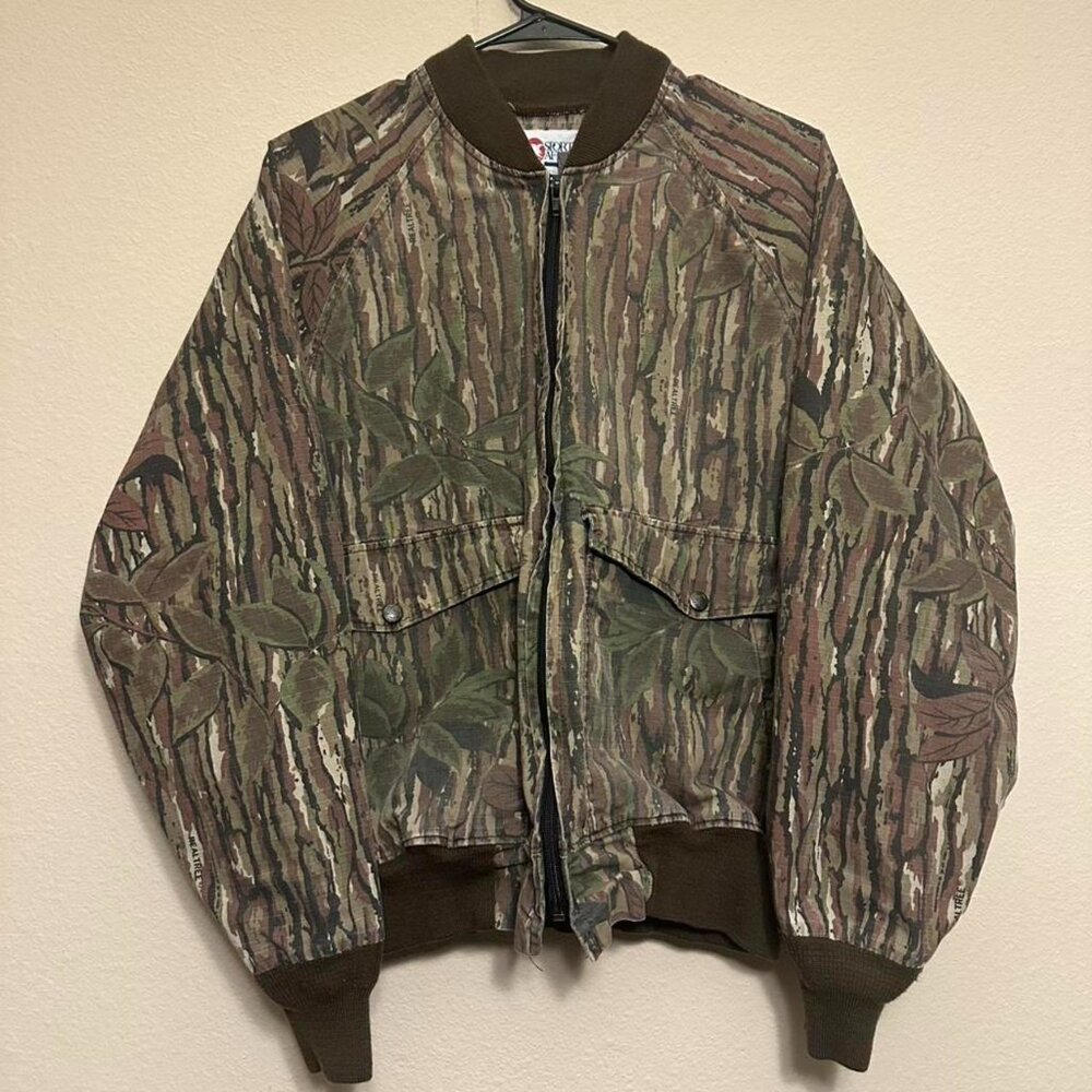 Vintage Sports Afield Realtree Mossy Camo Bomber Jacket